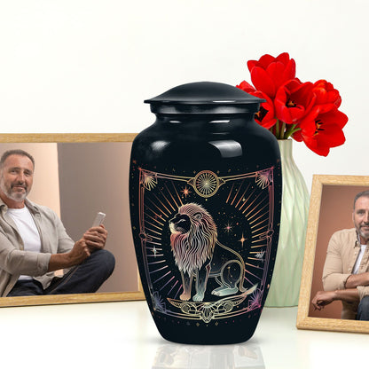  Zodiac Urn, large memorial urn for adult male ashes