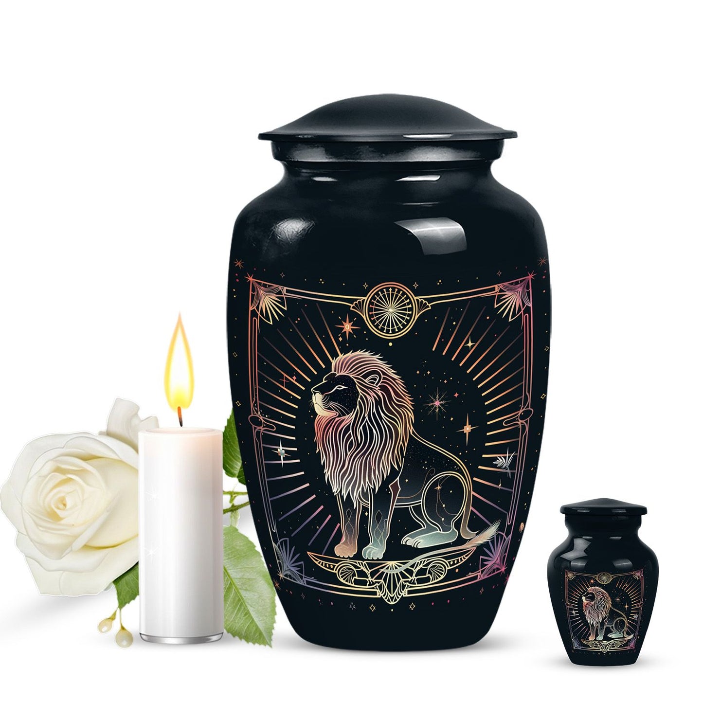  Zodiac Urn, large memorial urn for adult male ashes