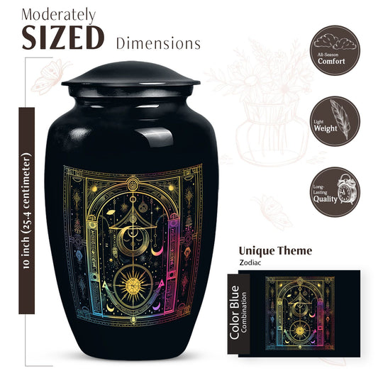 Classic 10-inch abstract zodiac Urn 