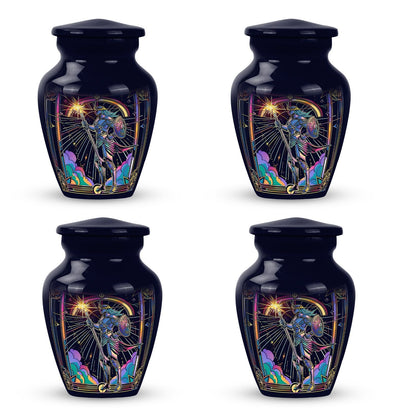 Classic 10 inch Zodiac Urn, large memorial aluminum urn.