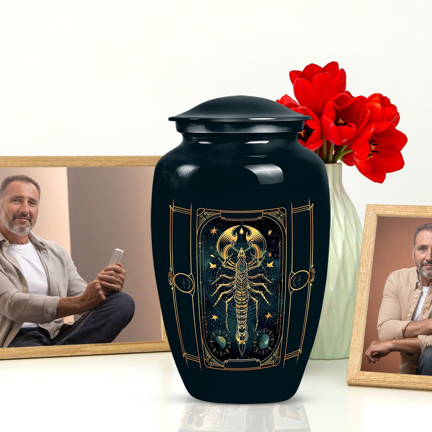 zodiac urn for adult female ashes.