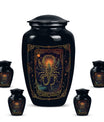 10-inch classic abstract design zodiac urn.