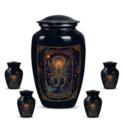 10-inch classic abstract design zodiac urn.