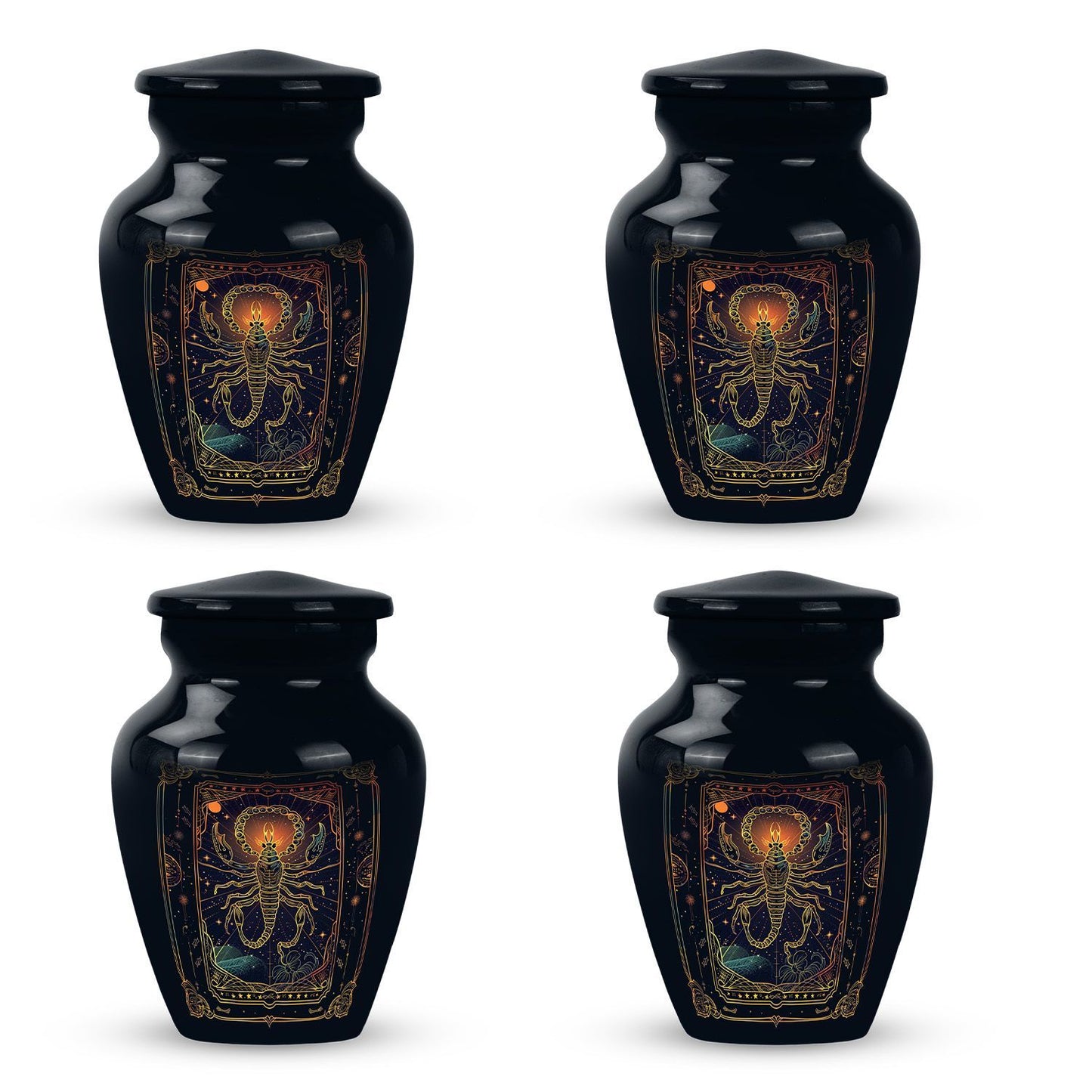 10-inch classic abstract design zodiac urn.