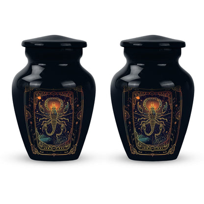 10-inch classic abstract design zodiac urn.