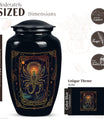 10-inch classic abstract design zodiac urn.