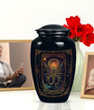 10-inch classic abstract design zodiac urn.