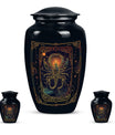 10-inch classic abstract design zodiac urn.