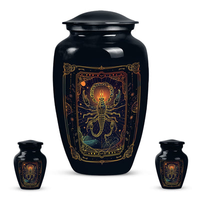 10-inch classic abstract design zodiac urn.
