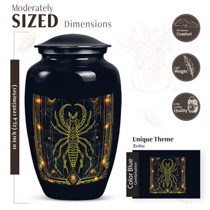 Classic design 10inch Zodiac Urn for cremation ashes