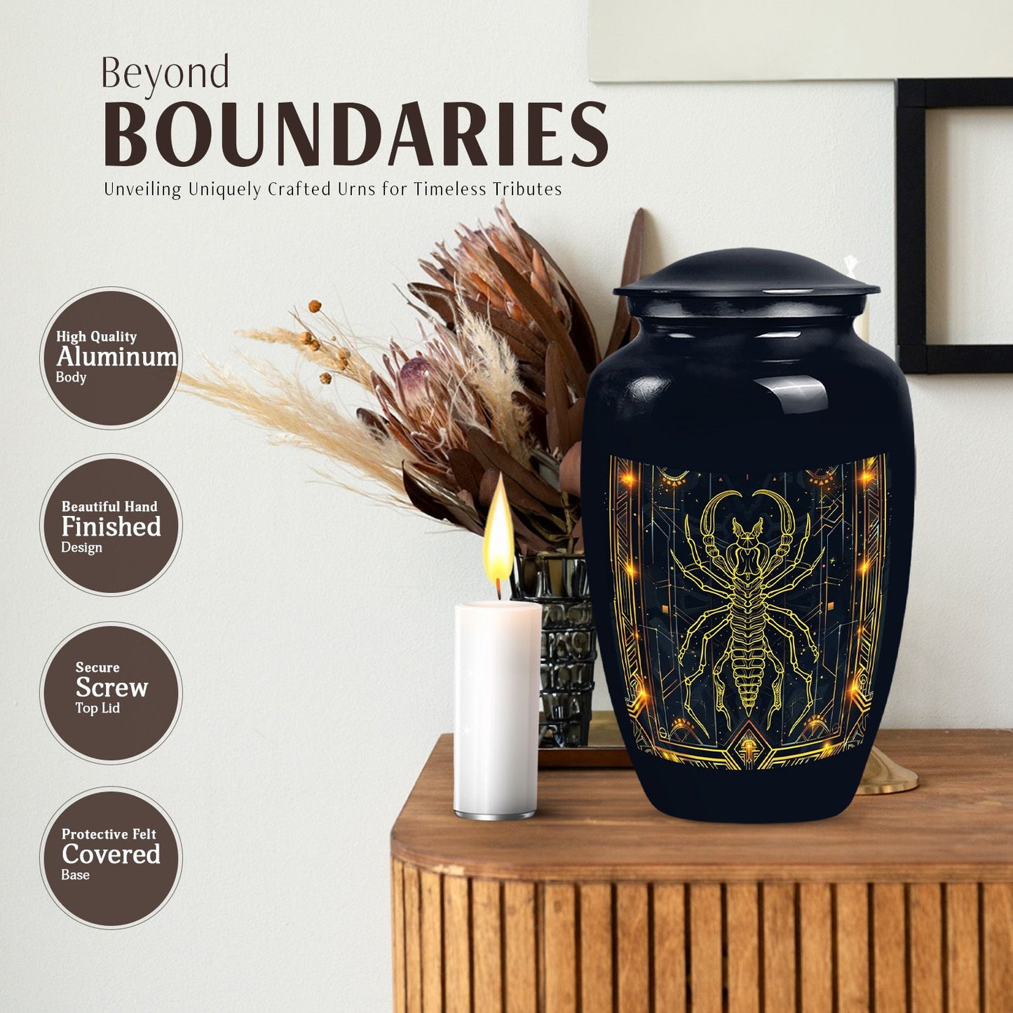 Classic design 10inch Zodiac Urn for cremation ashes