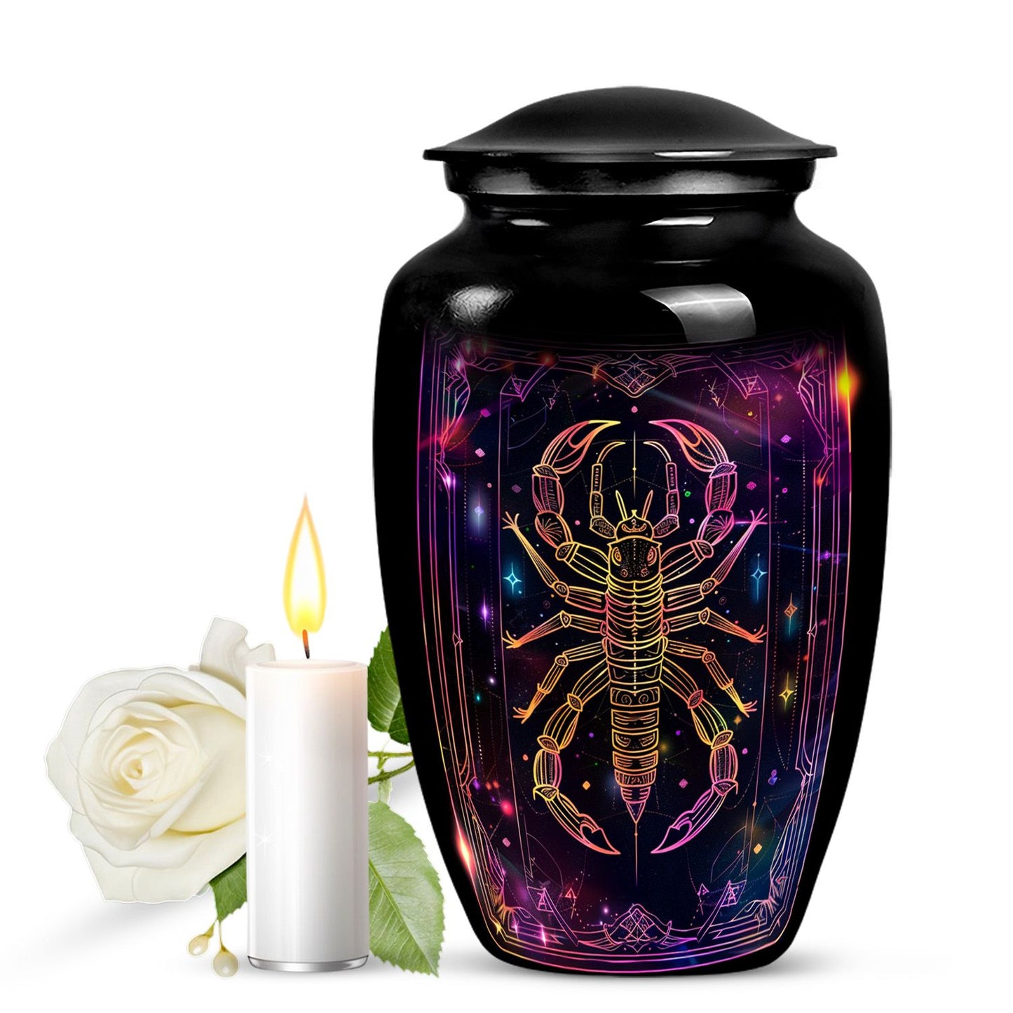 Classic 10-inch zodiac urn made of aluminium