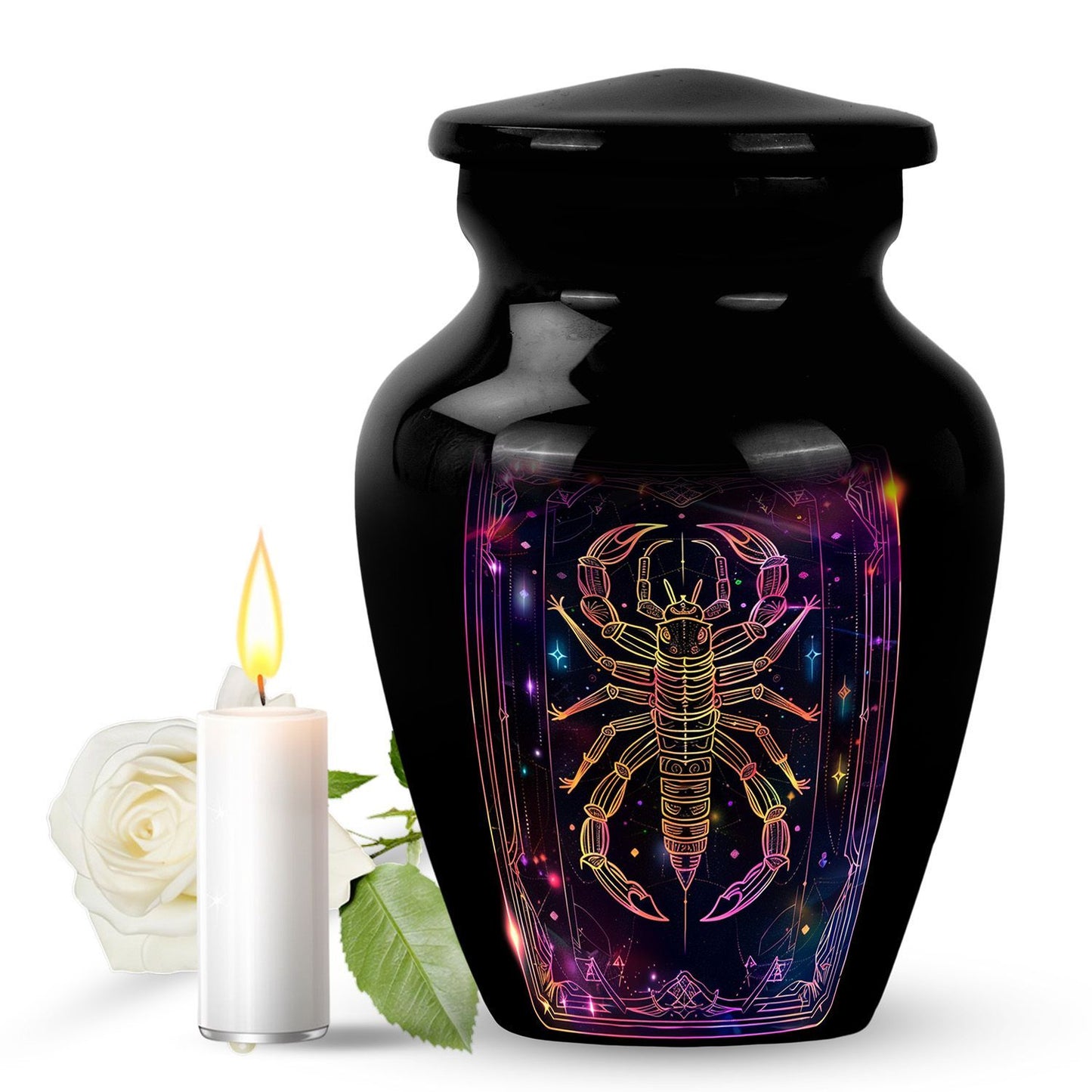 Classic 10-inch zodiac urn made of aluminium