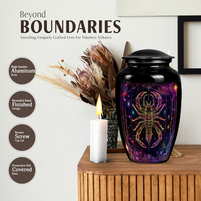 Classic 10-inch zodiac urn made of aluminium