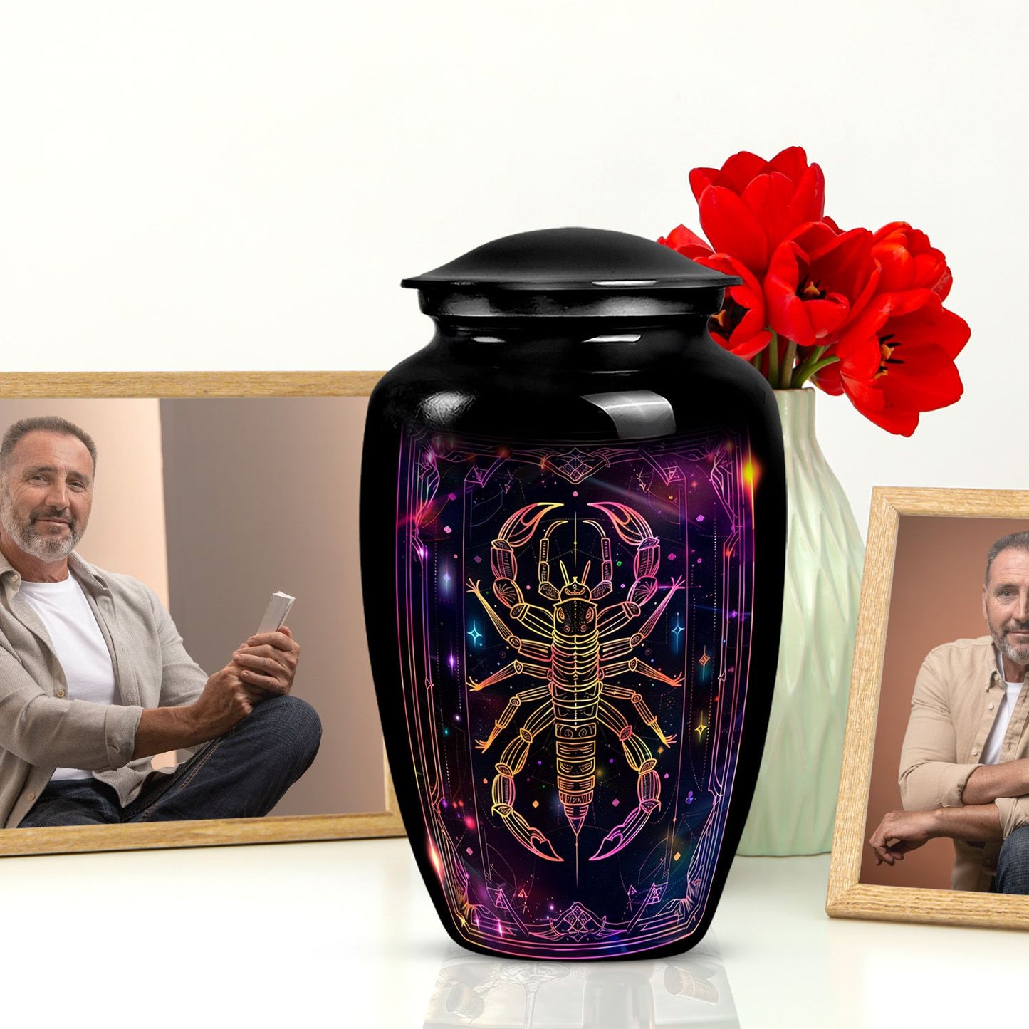 Classic 10-inch zodiac urn made of aluminium