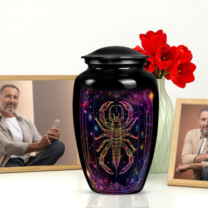 Classic 10-inch zodiac urn made of aluminium