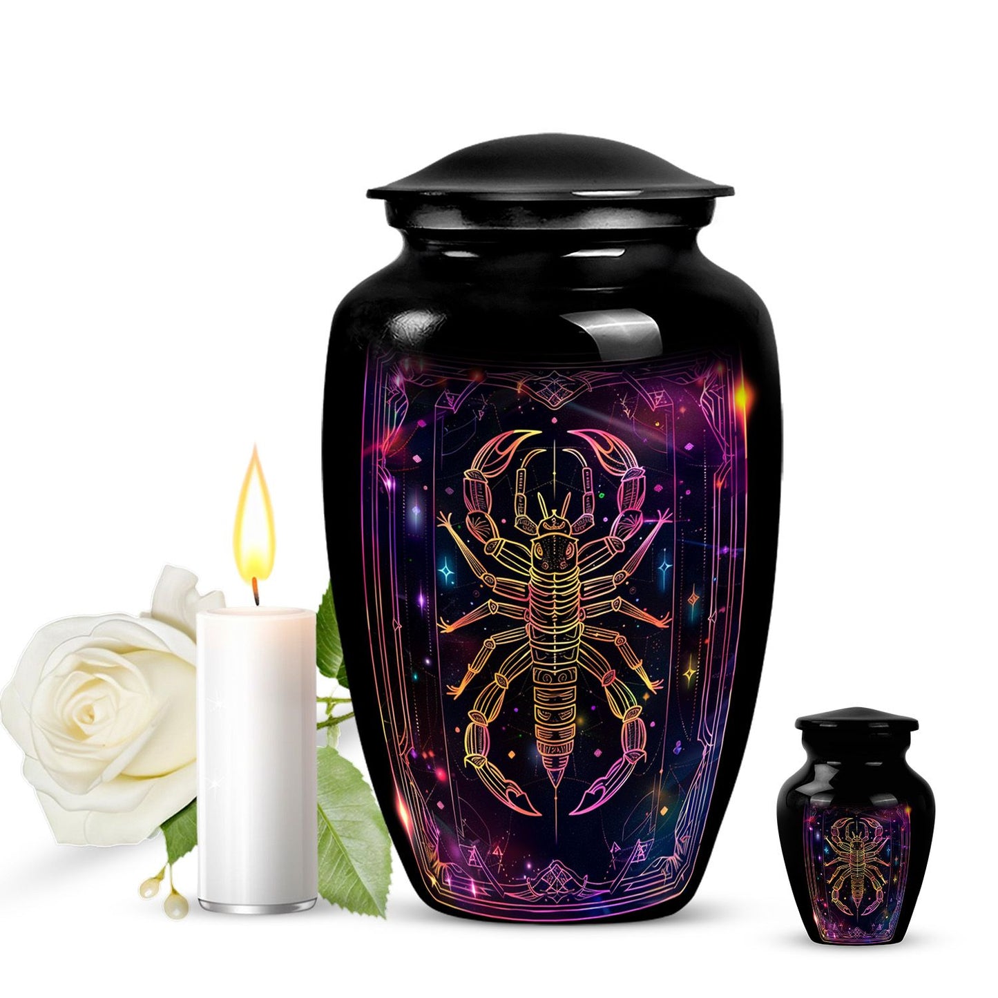 Classic 10-inch zodiac urn made of aluminium