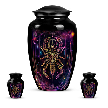Classic 10-inch zodiac urn made of aluminium