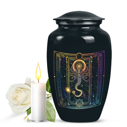 Abstract zodiac urn for adult female cremation ashes