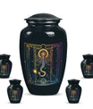 Abstract zodiac urn for adult female cremation ashes