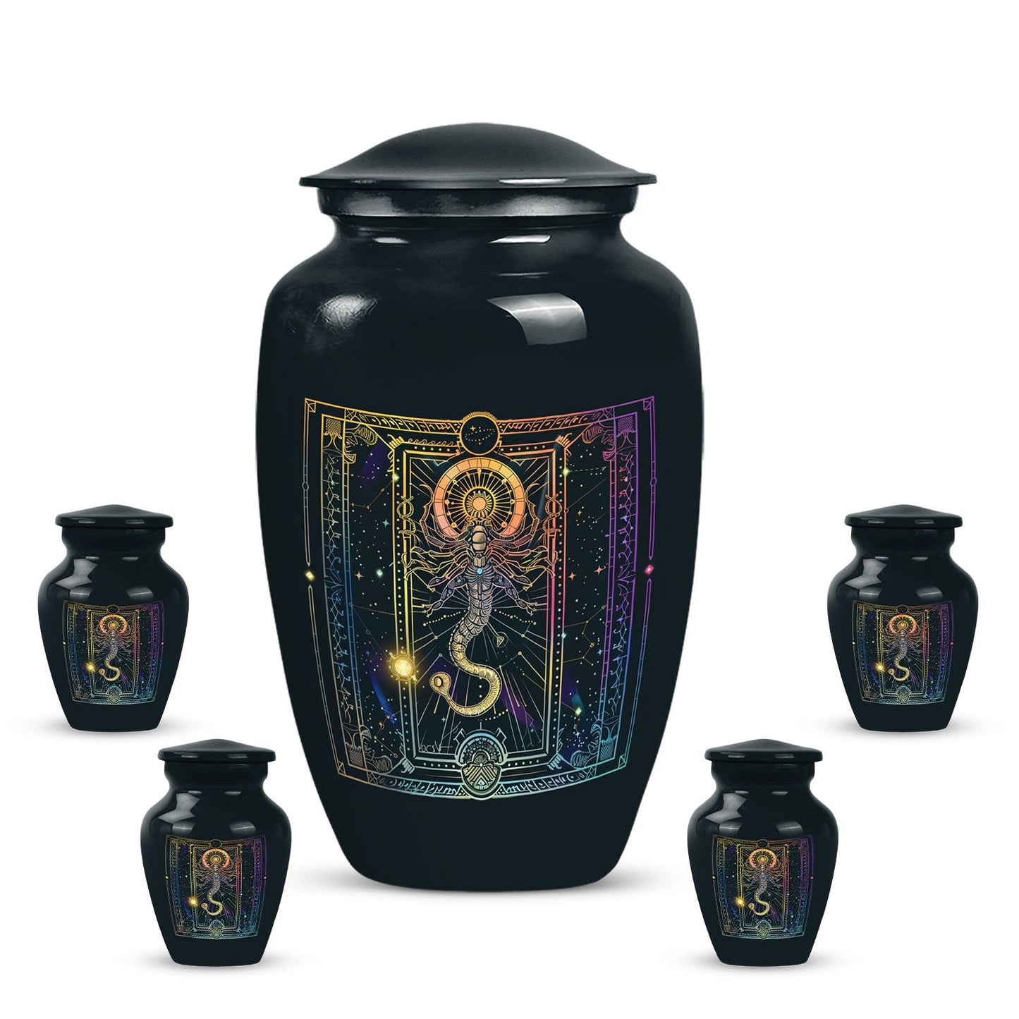 Abstract zodiac urn for adult female cremation ashes