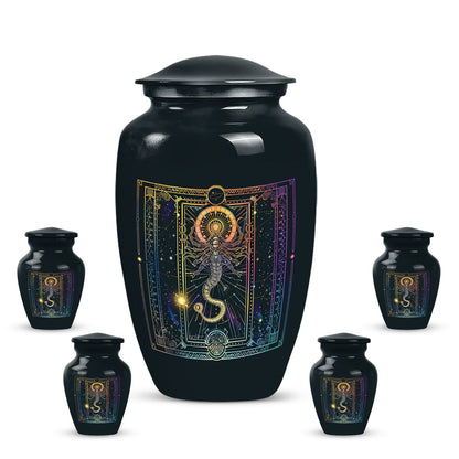 Abstract zodiac urn for adult female cremation ashes