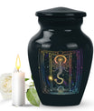 Abstract zodiac urn for adult female cremation ashes