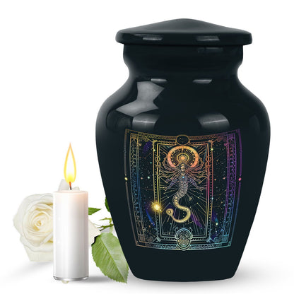 Abstract zodiac urn for adult female cremation ashes