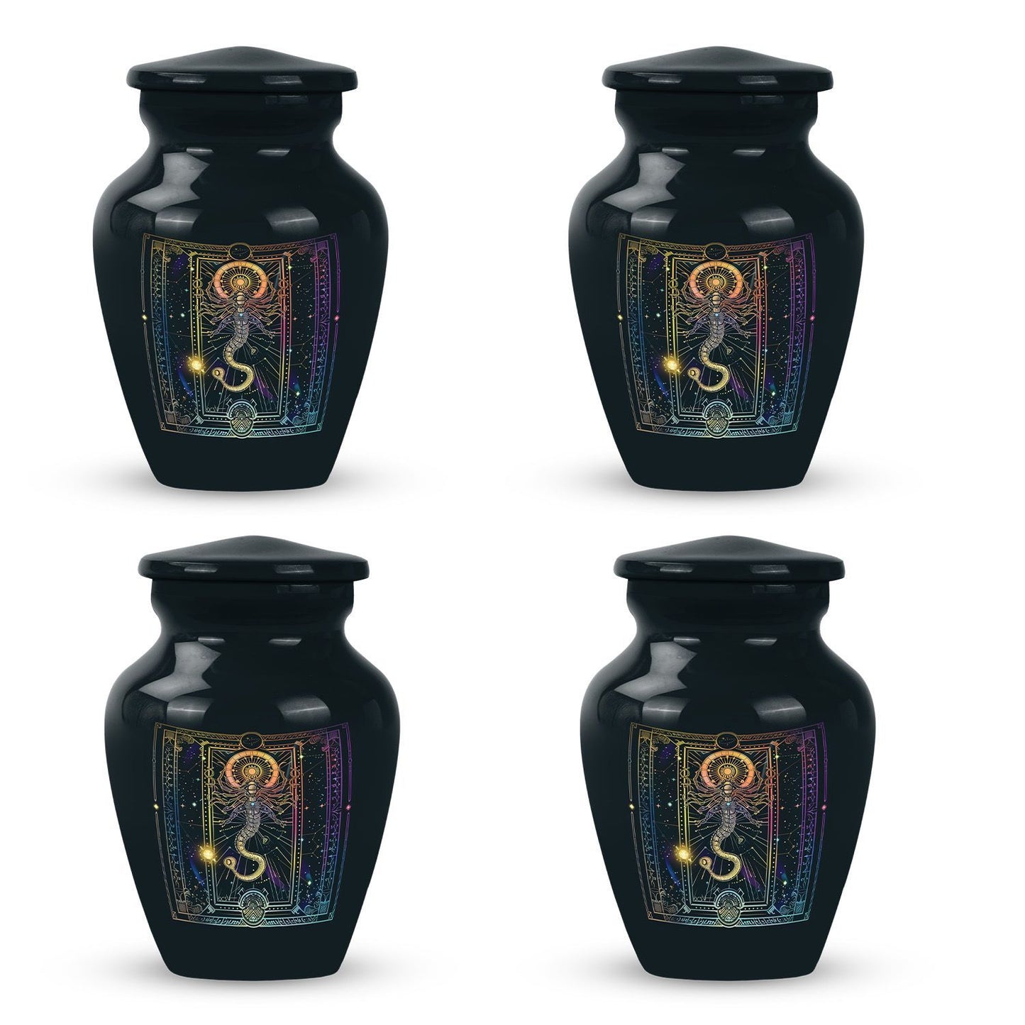 Abstract zodiac urn for adult female cremation ashes