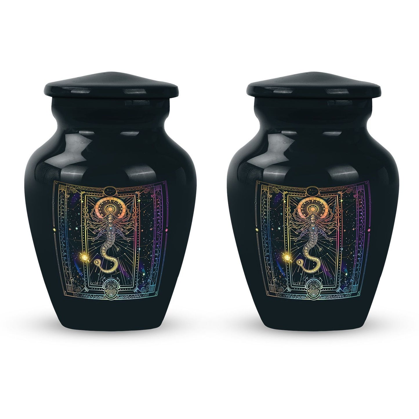 Abstract zodiac urn for adult female cremation ashes
