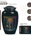 Abstract zodiac urn for adult female cremation ashes