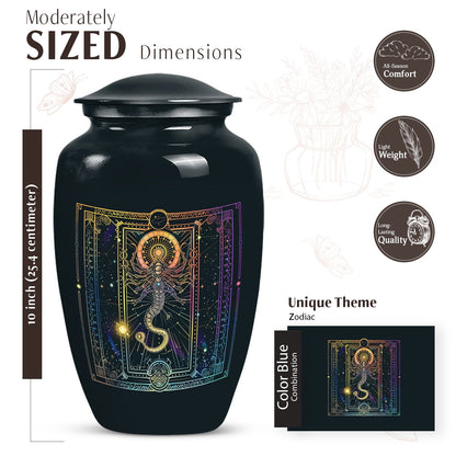 Abstract zodiac urn for adult female cremation ashes