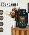 Abstract zodiac urn for adult female cremation ashes