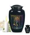 Abstract zodiac urn for adult female cremation ashes