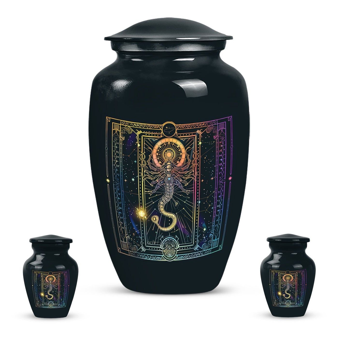 Abstract zodiac urn for adult female cremation ashes