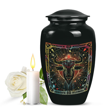 Classic abstract zodiac urn for burial ashes