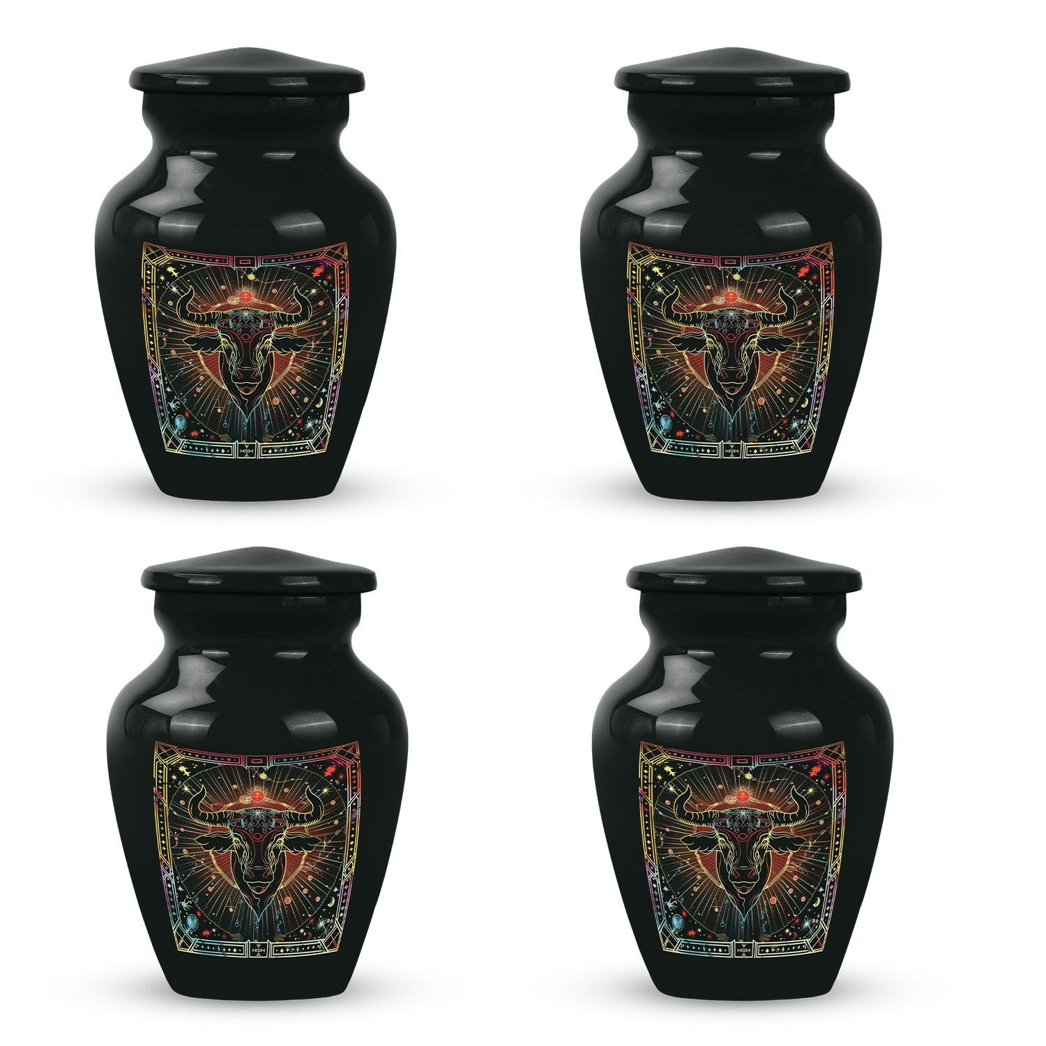Classic abstract zodiac urn for burial ashes