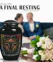 Classic abstract zodiac urn for burial ashes