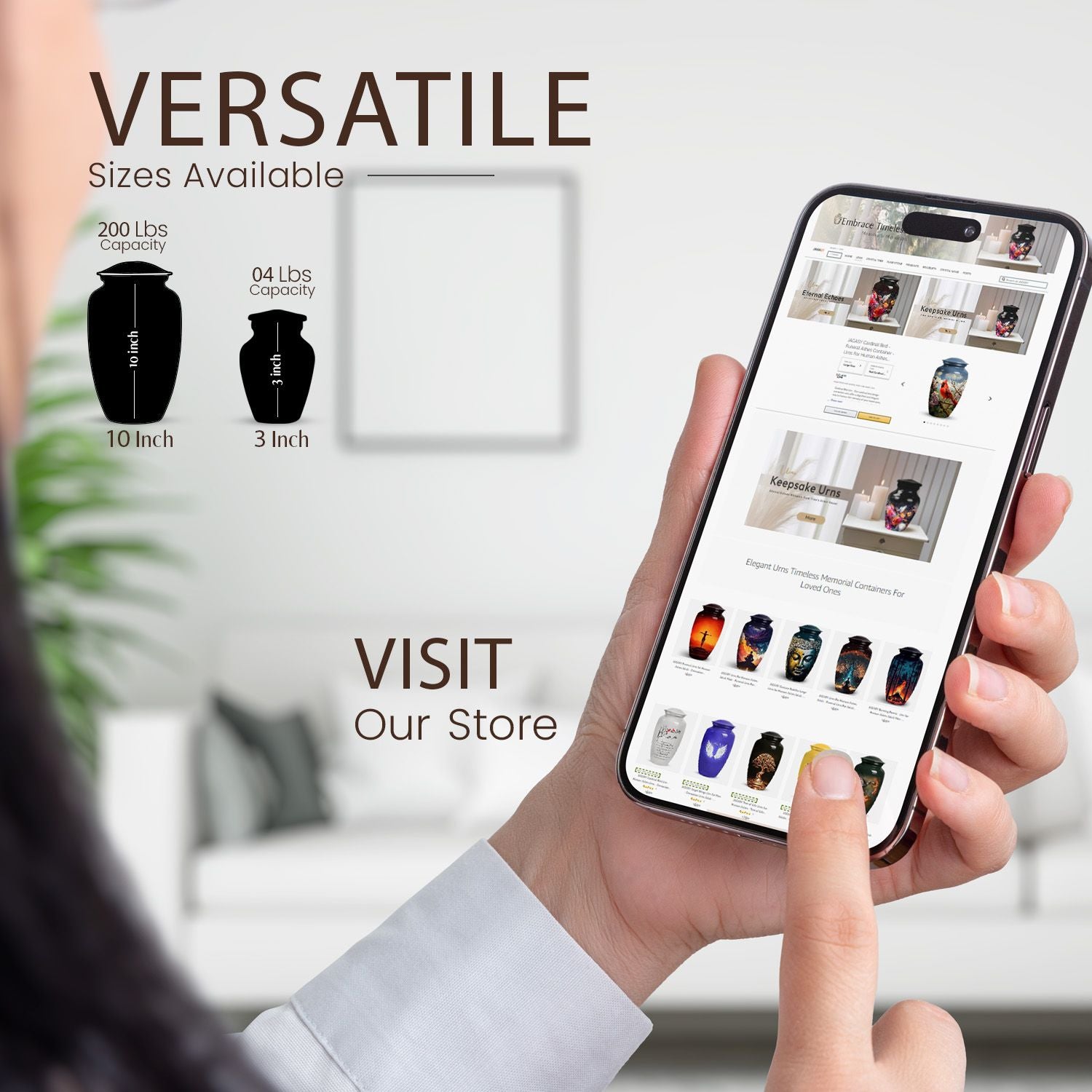 Classic abstract zodiac urn for burial ashes