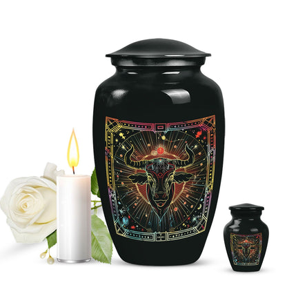 Classic abstract zodiac urn for burial ashes