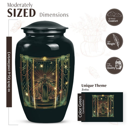 10-Inch zodiac urn.