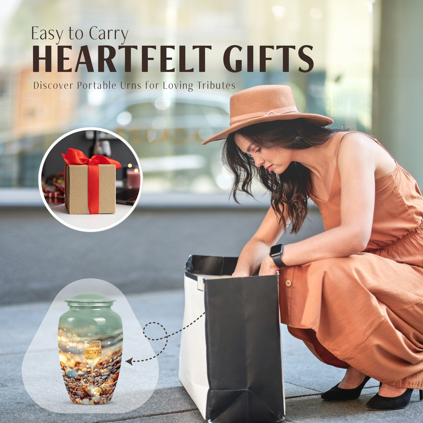 10-inch classic wine urn for mom,.