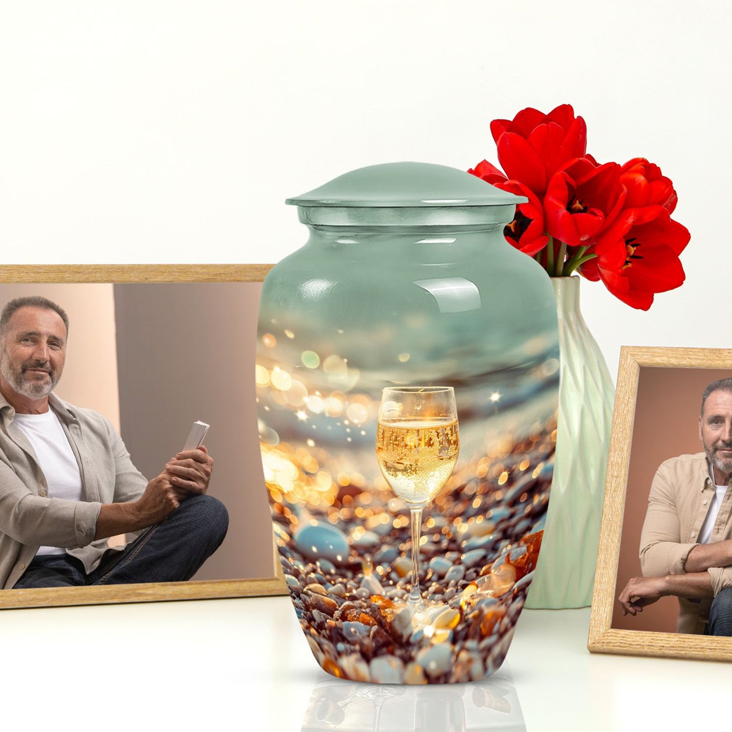 10-inch classic wine urn for mom,.