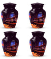 10-inch classic aluminum burial urn with abstract design,