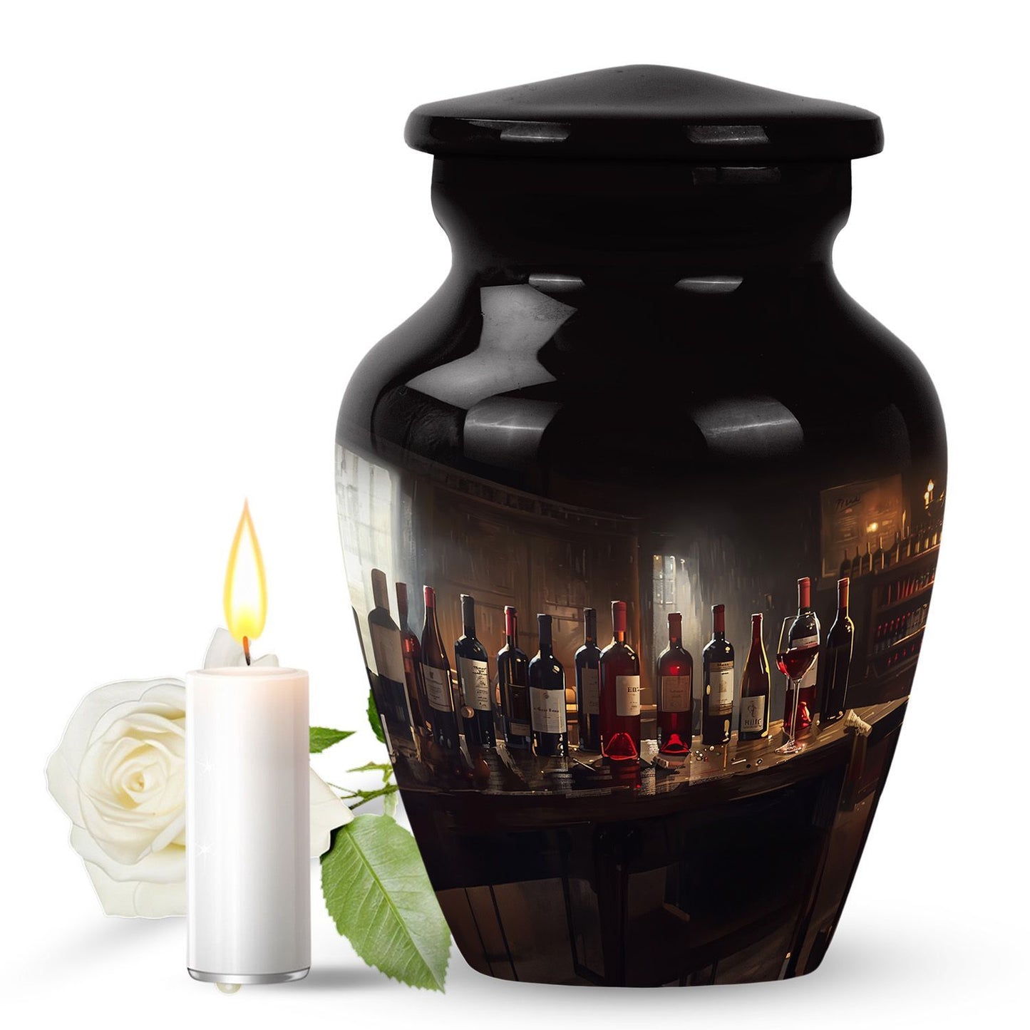 Classic wine urn for an adult male