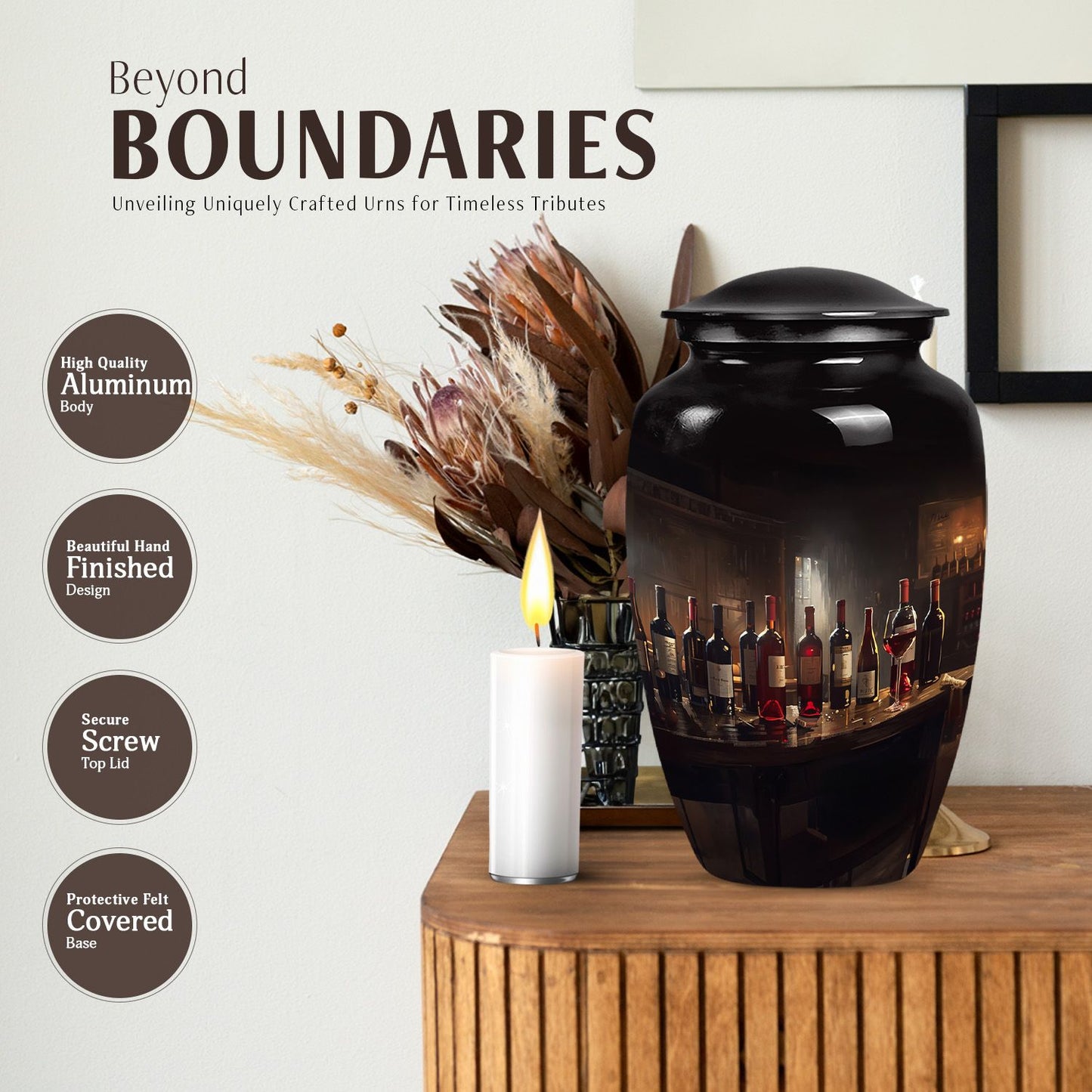 Classic wine urn for an adult male