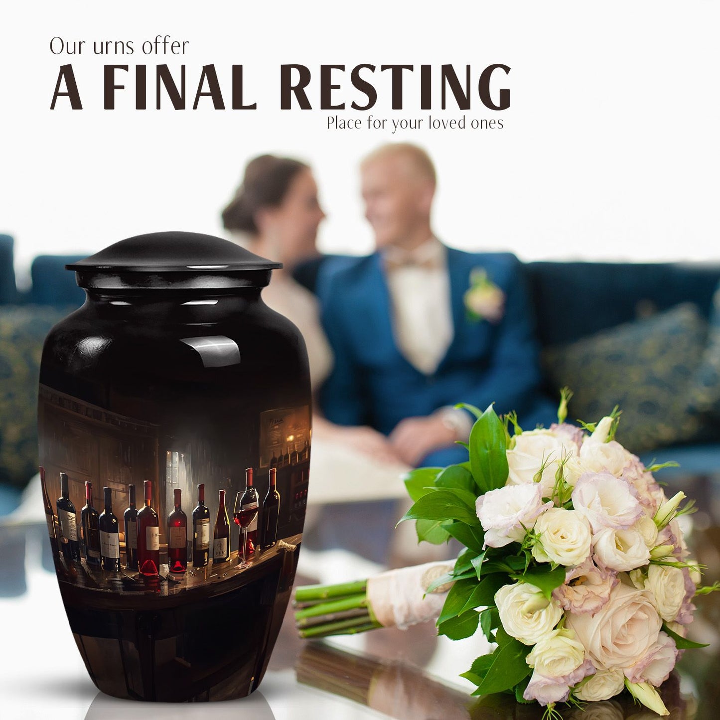 Classic wine urn for an adult male