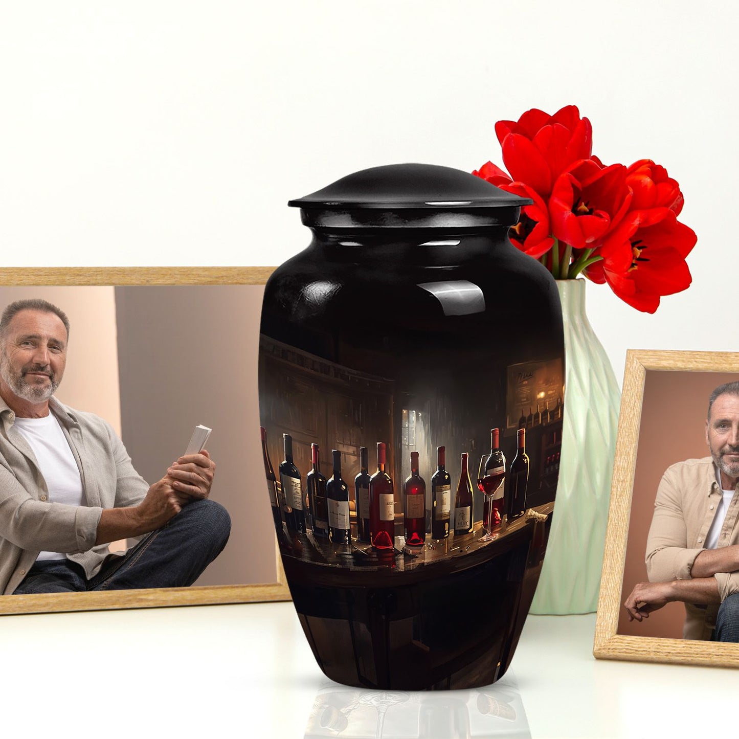 Classic wine urn for an adult male