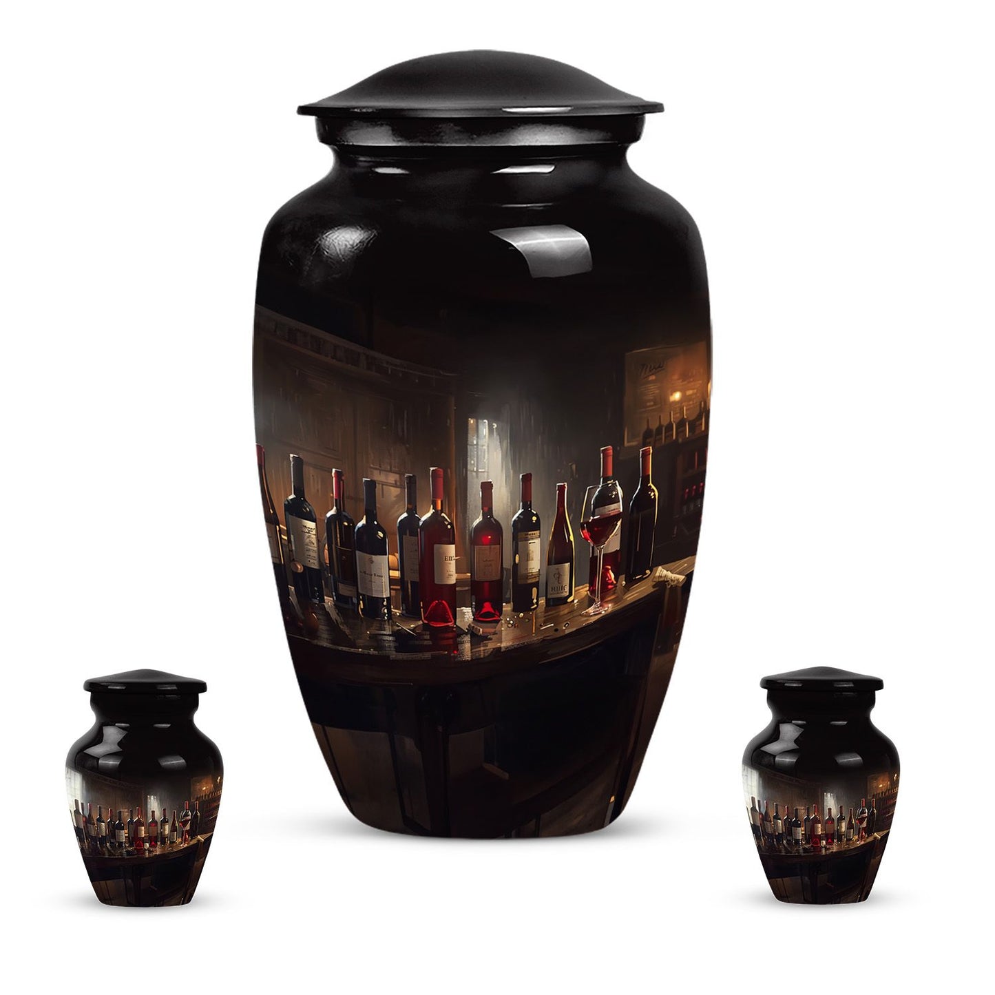 Classic wine urn for an adult male