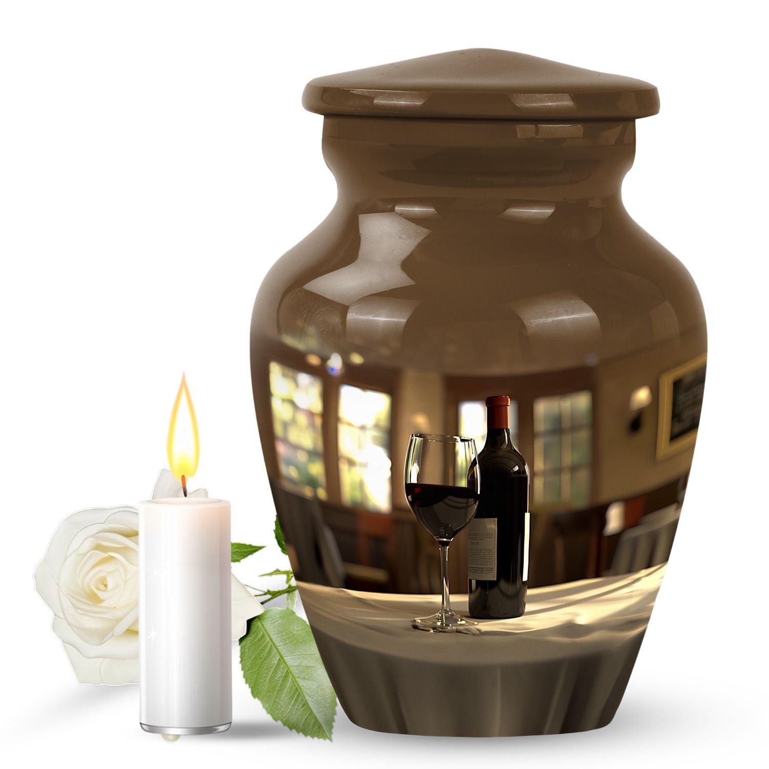 classic wine urn for dad's ashes